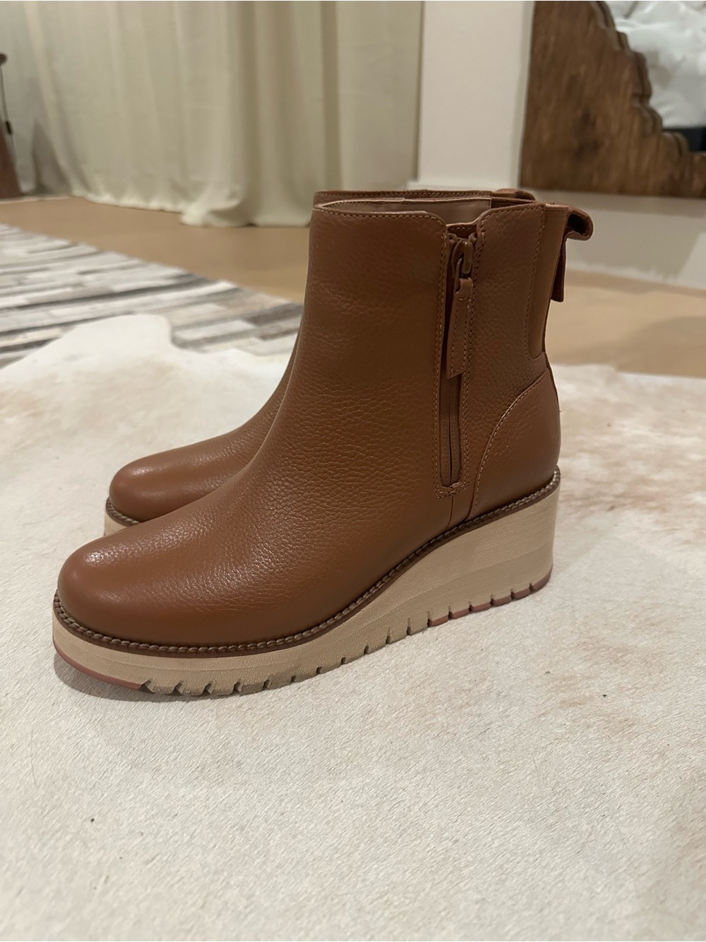 Cole Haan Brown Wedge Ankle Booties